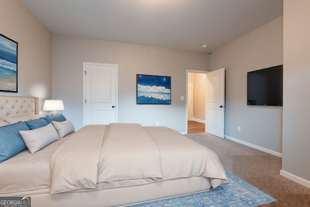 bedroom featuring carpet flooring