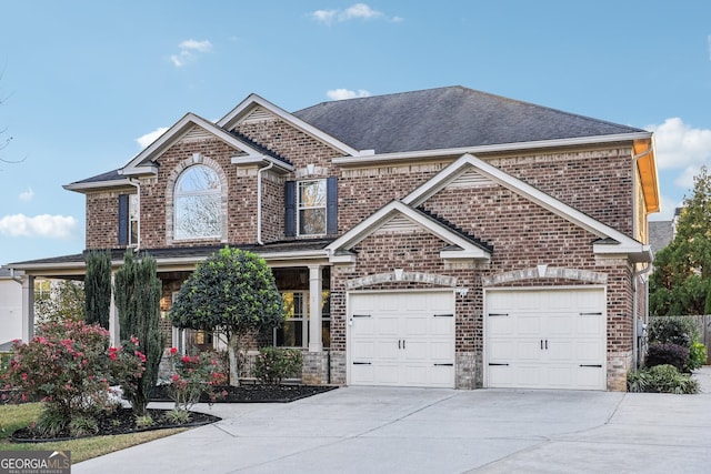 view of front of house with a garage