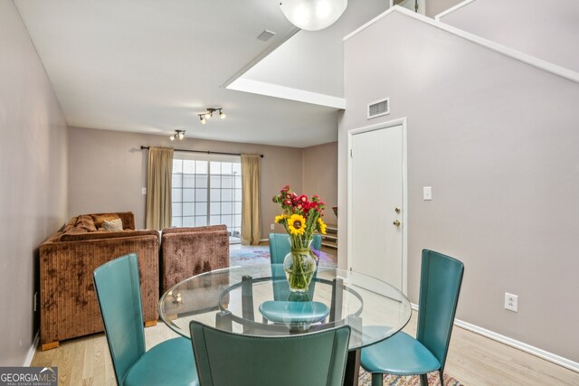 dining area featuring light hardwood / wood-style floors