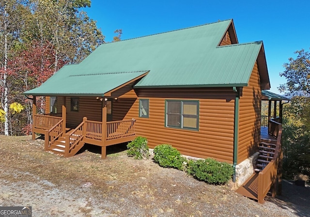 view of log-style house