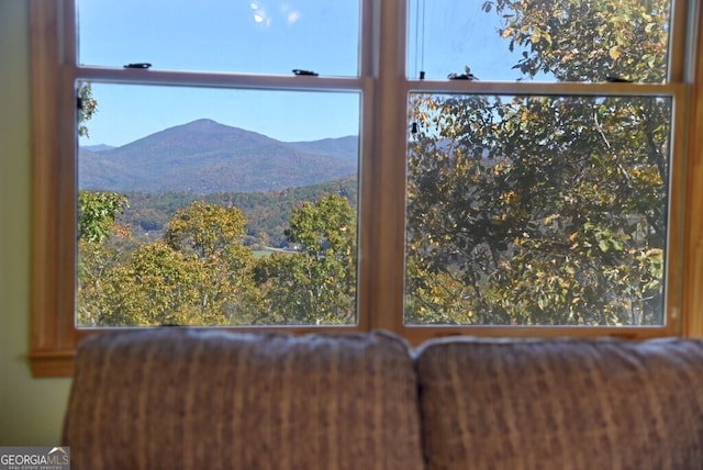 room details featuring a mountain view