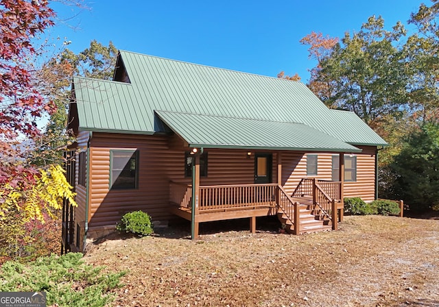 view of log-style house