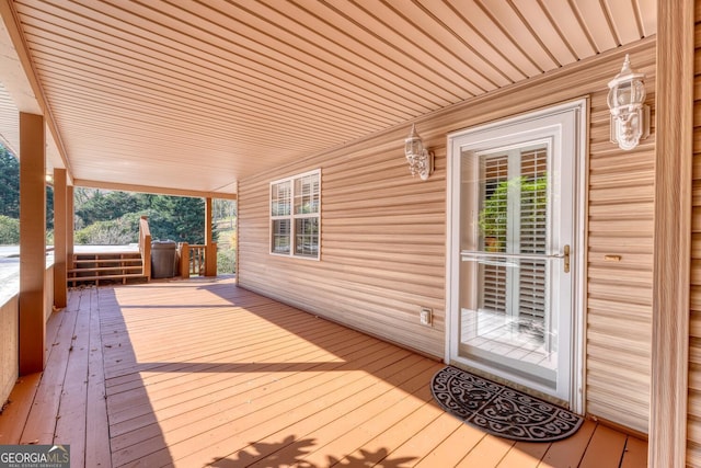 wooden deck featuring a porch