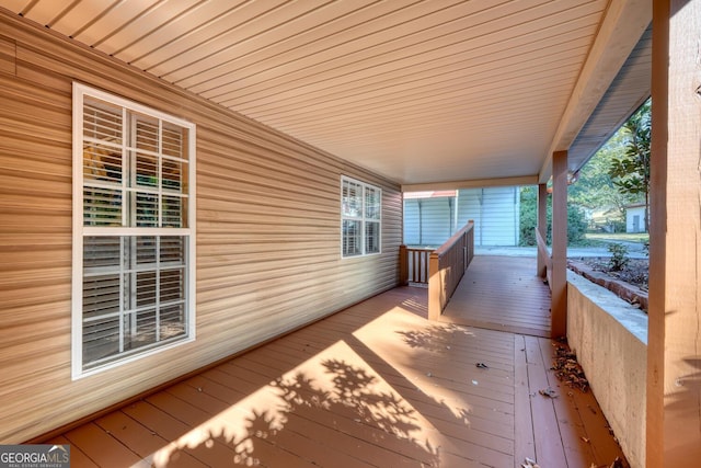 deck with a porch