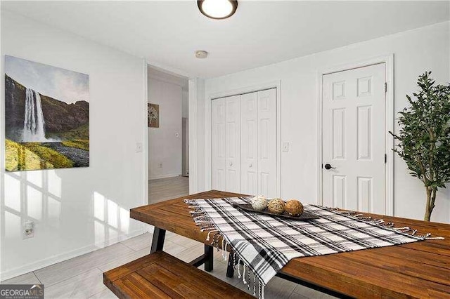 view of tiled dining room