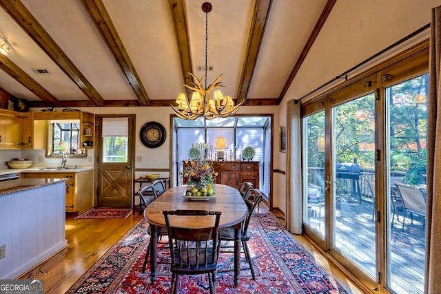 842 Saddleback Cir Unit 36, Sky Valley, GA 30537 - dining space featuring a chandelier and wood finished floors