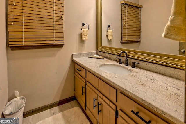 842 Saddleback Cir Unit 36, Sky Valley, GA 30537 - bathroom with vanity, tile patterned floors, and baseboards