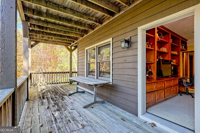 view of wooden deck