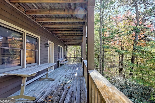 view of wooden deck