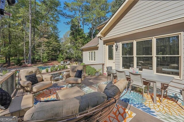 view of patio featuring outdoor lounge area