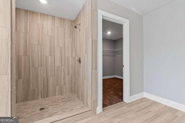 bathroom featuring walk in shower