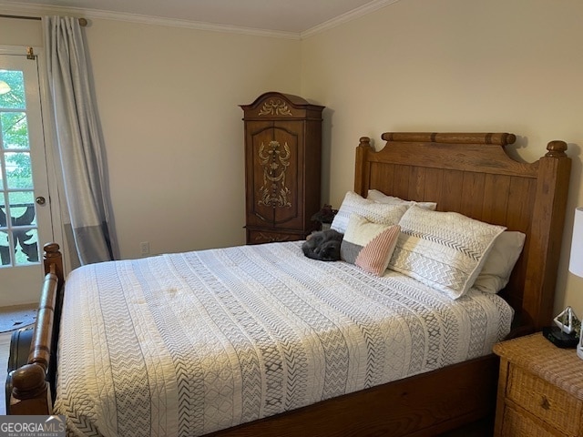 bedroom featuring ornamental molding