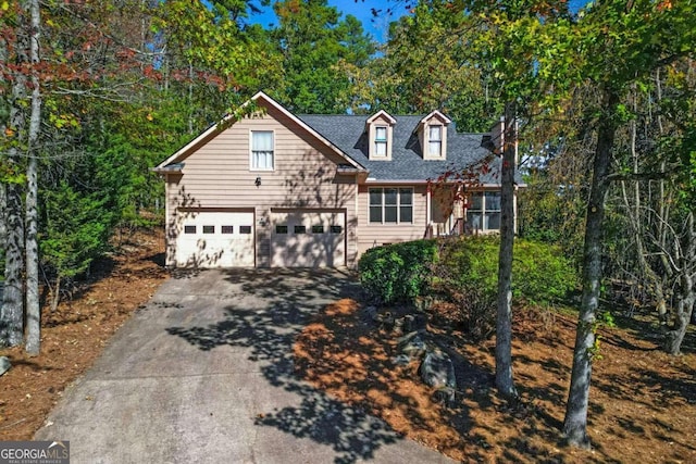 view of front property with a garage