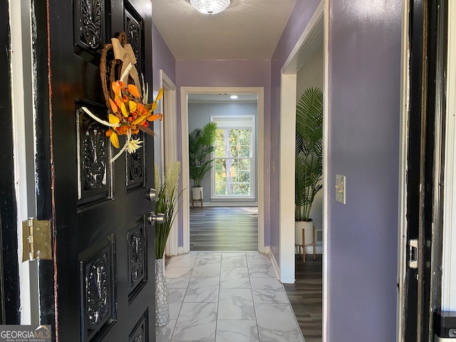 foyer entrance featuring light hardwood / wood-style floors