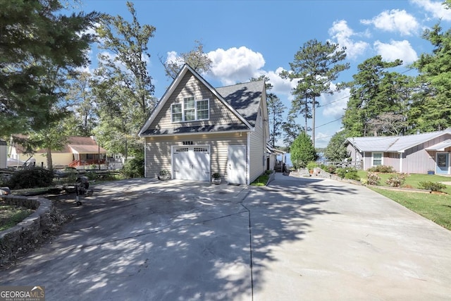 exterior space featuring a garage