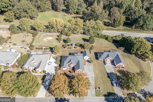 drone / aerial view with a residential view