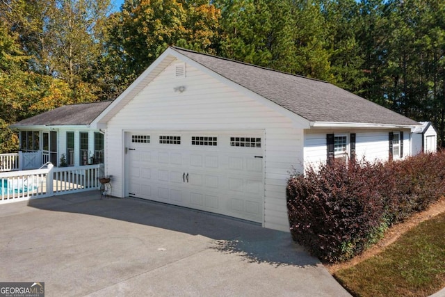 view of garage