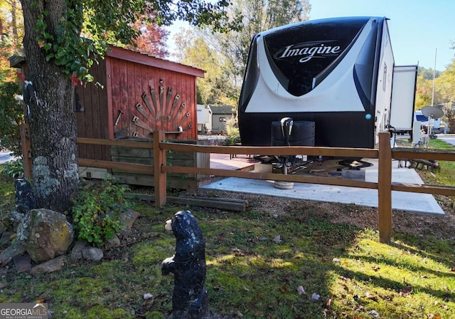 view of yard with a deck