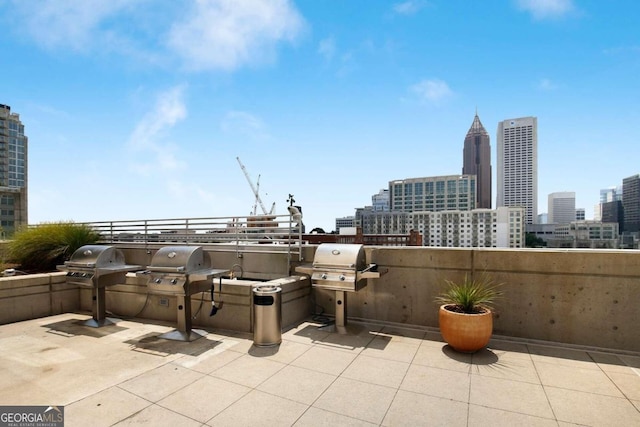view of patio featuring area for grilling and grilling area