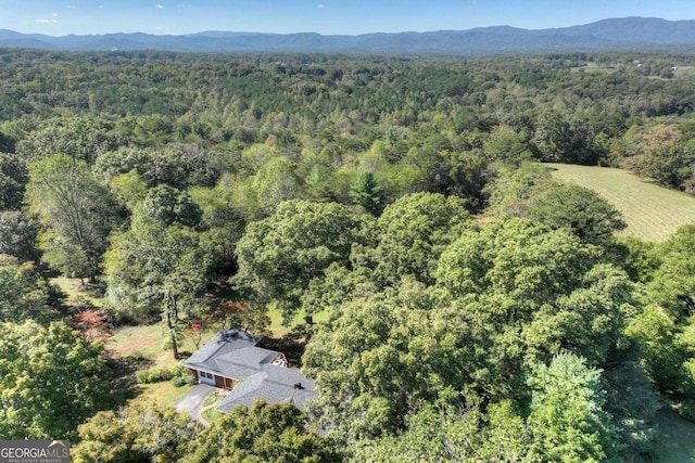 bird's eye view with a mountain view