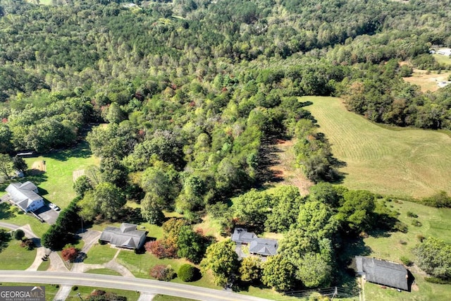 bird's eye view with a rural view