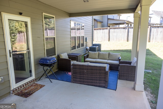 view of patio / terrace featuring an outdoor hangout area