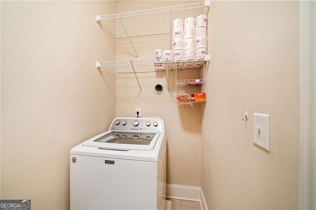 washroom featuring washer / dryer