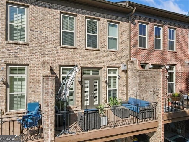 exterior space featuring a wooden deck