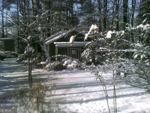 view of snowy exterior