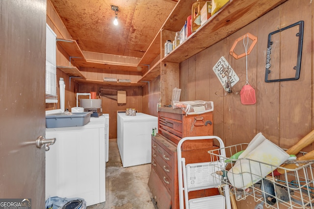 storage with washer and clothes dryer