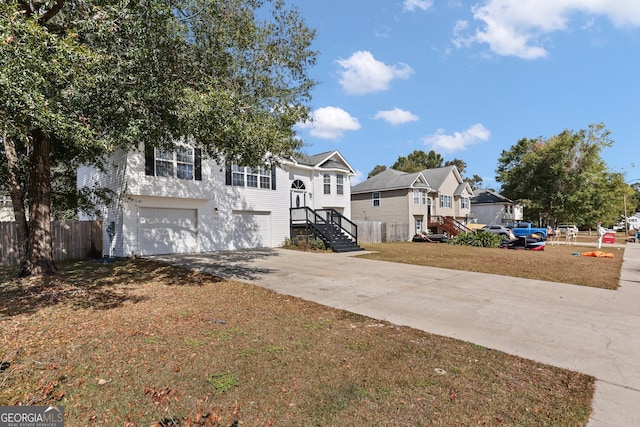 view of yard featuring a garage