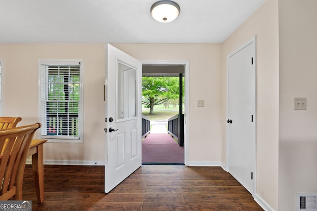 foyer featuring dark hardwood / wood-style flooring