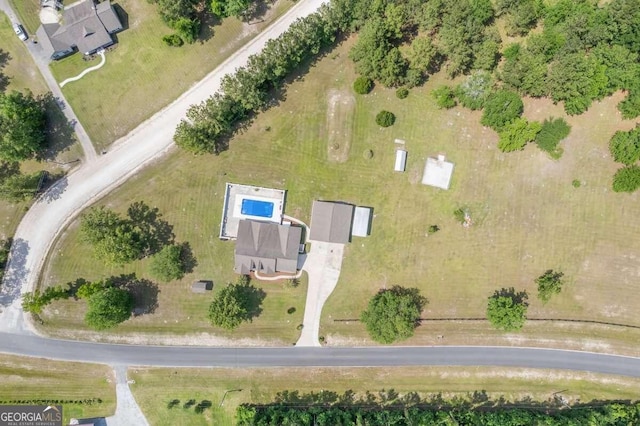 drone / aerial view featuring a rural view