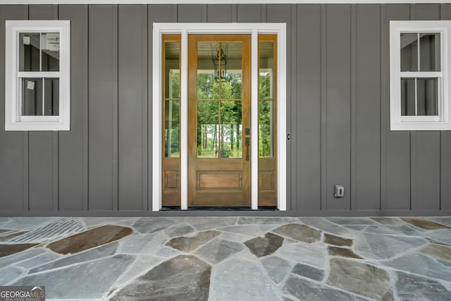 view of exterior entry with french doors