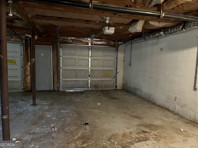 garage featuring a garage door opener