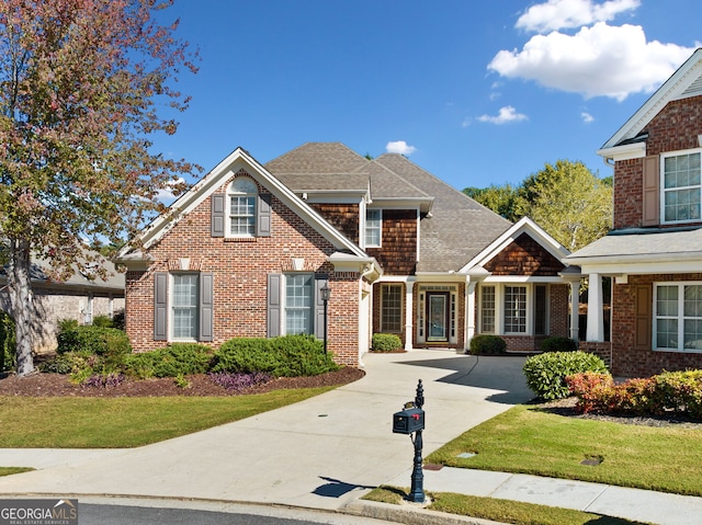 front of property with a front lawn