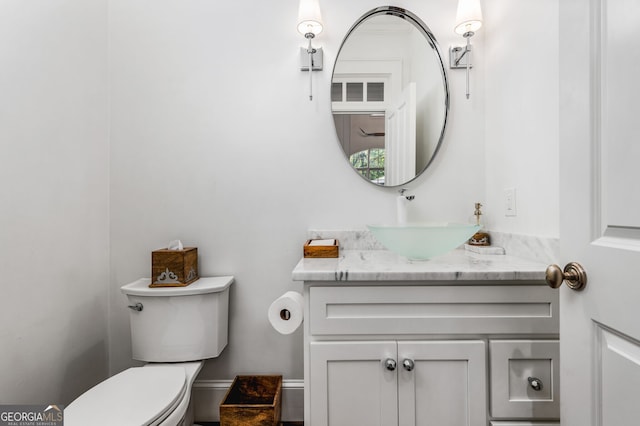 222 Valley View Dr, Rockmart, GA 30153 - half bath featuring vanity and toilet