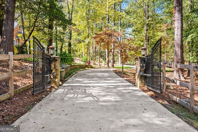 222 Valley View Dr, Rockmart, GA 30153 - view of property's community featuring concrete driveway, fence, and a gate