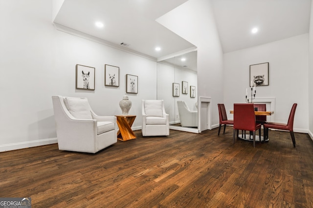 222 Valley View Dr, Rockmart, GA 30153 - living area featuring recessed lighting, wood finished floors, and baseboards