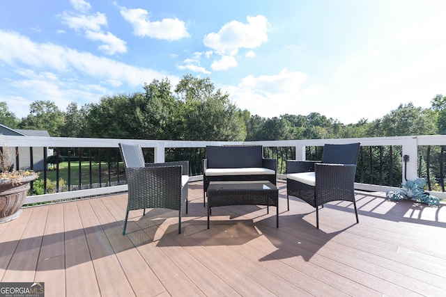 deck with outdoor lounge area