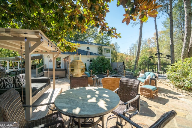 view of patio featuring an outdoor living space