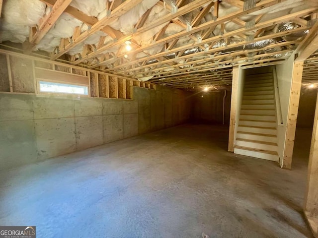 view of basement