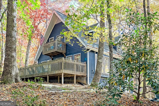 rear view of house with a deck