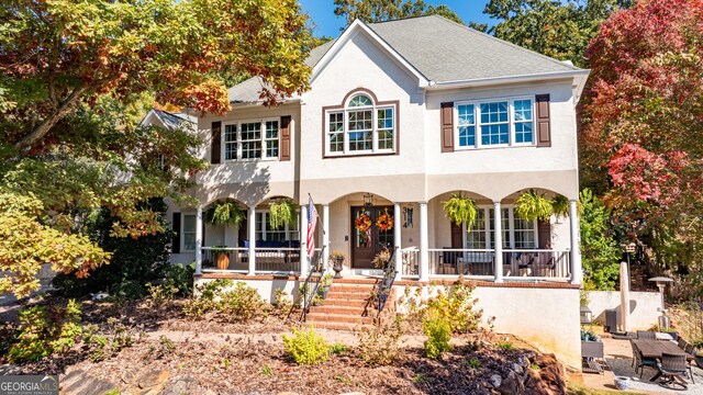 view of front of property featuring a porch