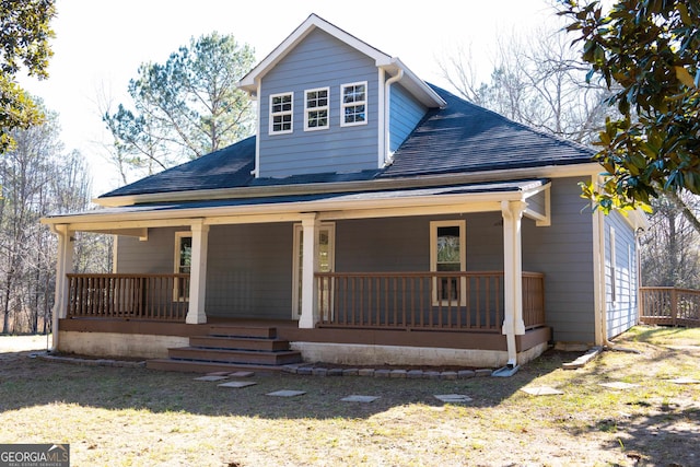 view of front of home with covered porch