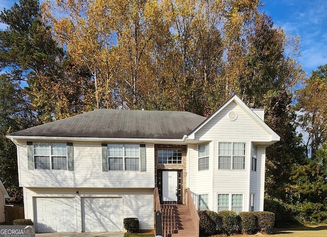 split foyer home with a garage