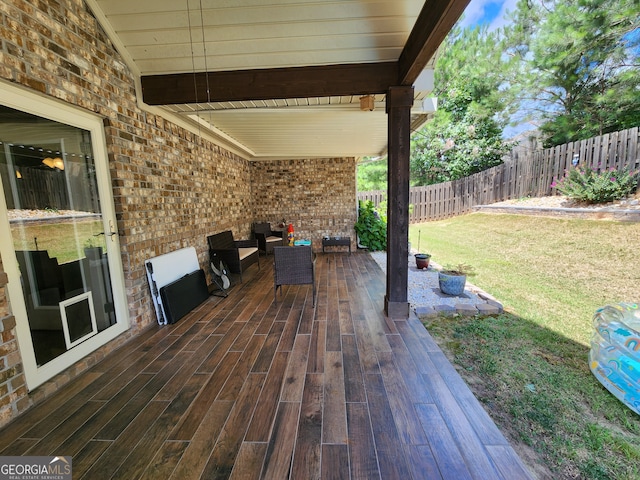 view of patio / terrace with a wooden deck