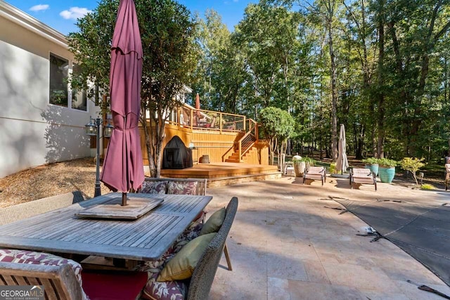 view of patio / terrace with a wooden deck