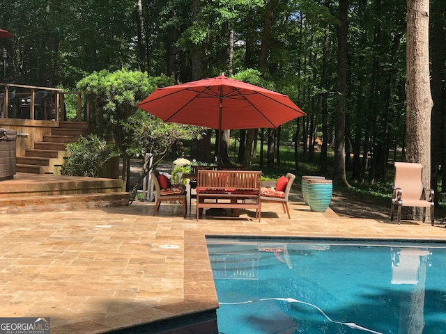 view of pool with a patio