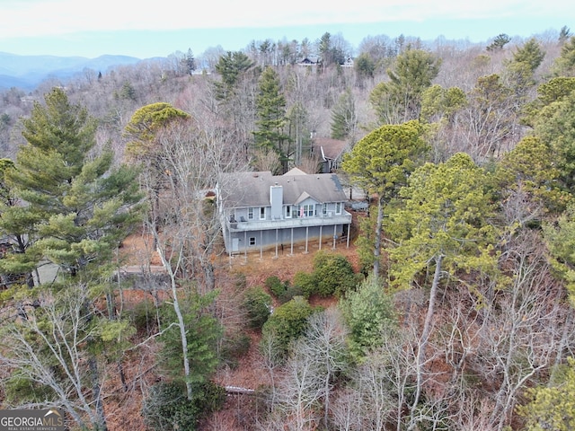 bird's eye view featuring a mountain view